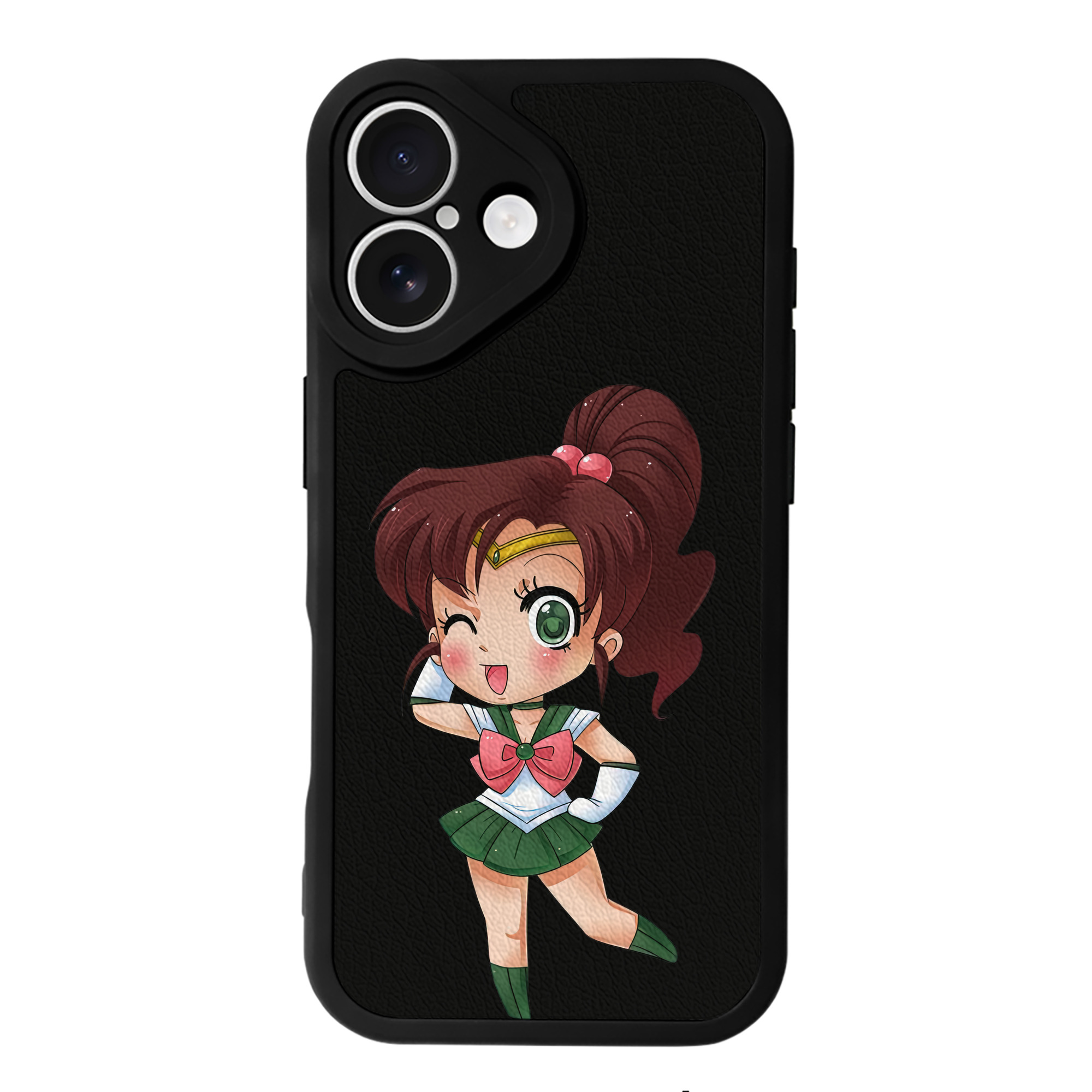 （画像用） 美少女戦士セーラームーン 木野 まこと きの まこと Sailor Moon Kino Makoto （セーラージュピター；Sailor Jupiter） 【iPhone 16シリーズ対応】シリコンスマホケース（レザー調） 材質：シリコン